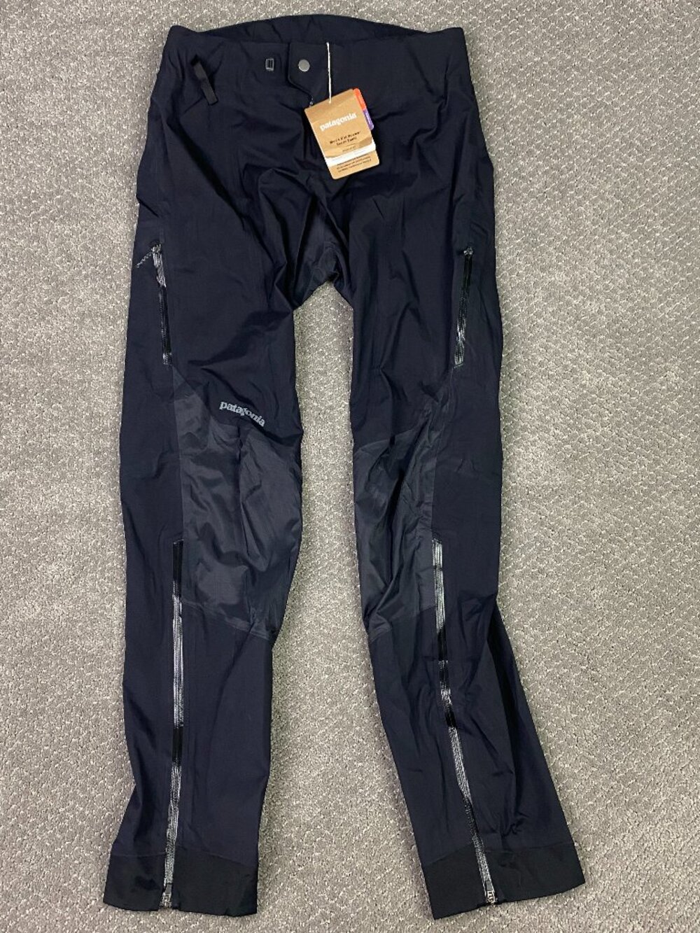 Patagonia Dirt Roamer Storm Pants Mens Small Black H2NO Waterproof Mountain Bike